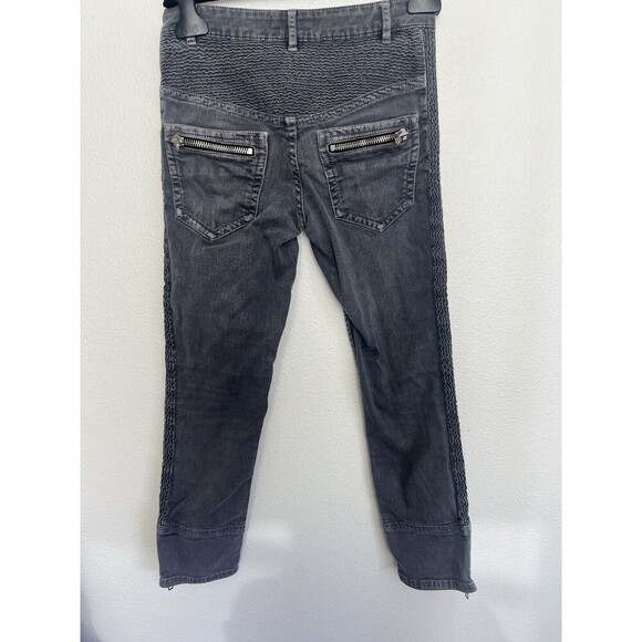 Isabel Marant Etoile Pelona Biker Dark Gray Jeans Grunge Edgy Size FR 36 US 4 - Picture 4 of 8